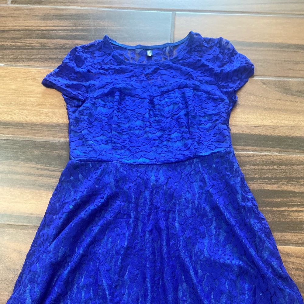 blue lace dress